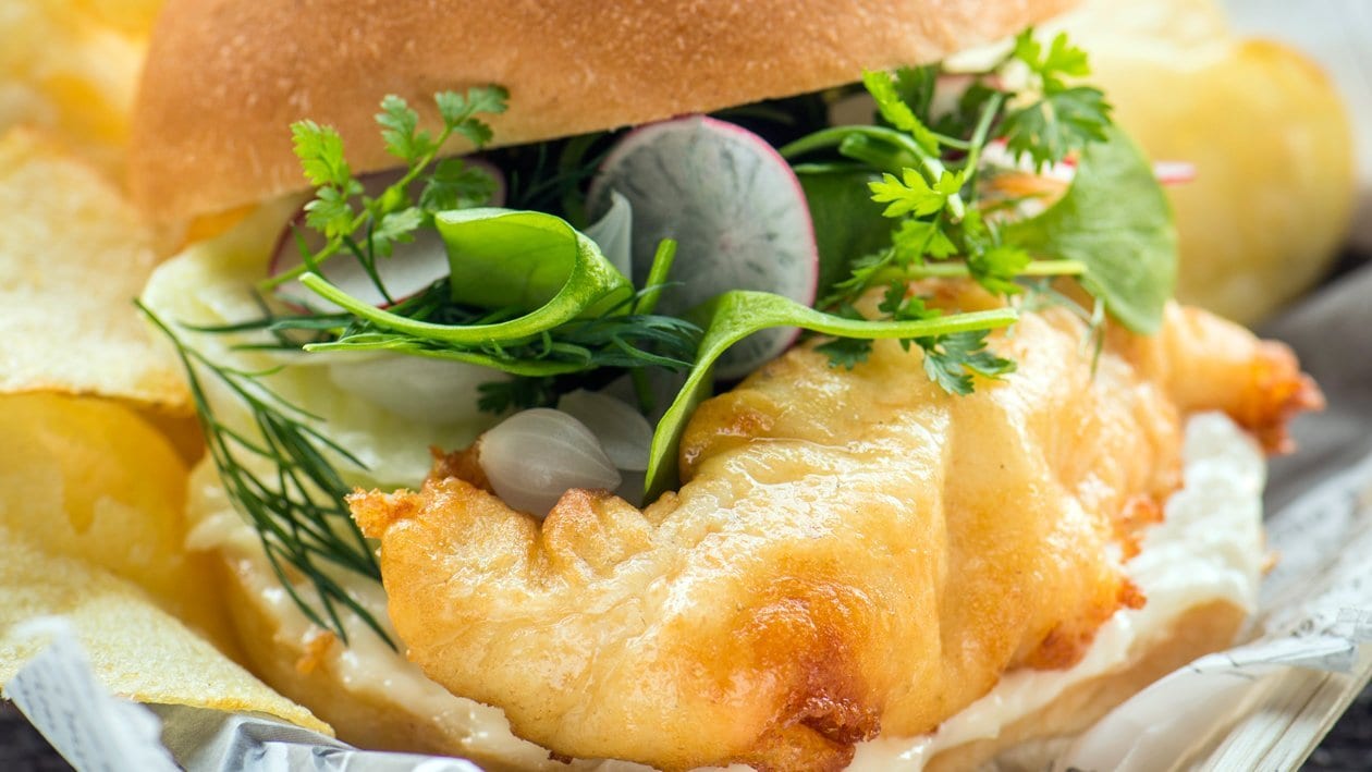 Fish and chips burger  – - Recept 