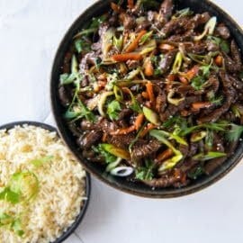 Chef Traiteur - Lanières de bœuf japonais, légumes croquants et riz