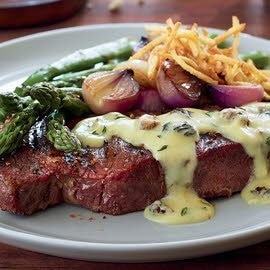 Entrecôte, sauce aux morilles