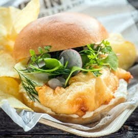 Fish and chips burger	