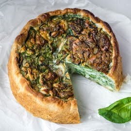 Griekse quiche met feta en spinazie