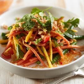 Salade de papaye verte, haricots verts et citron