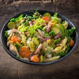 Hutsepot met gerookte makreel