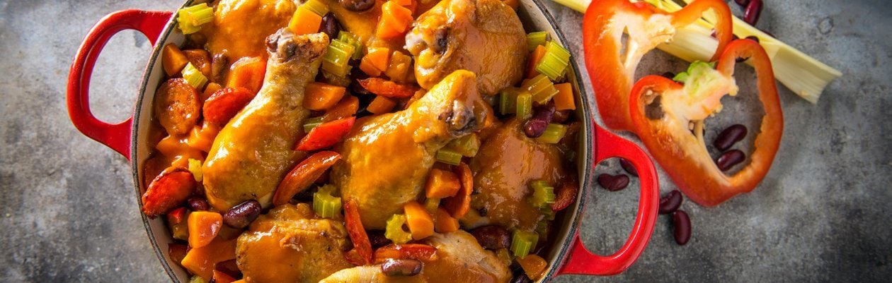 Stoofpotje van kip op Spaanse wijze – - Recept 