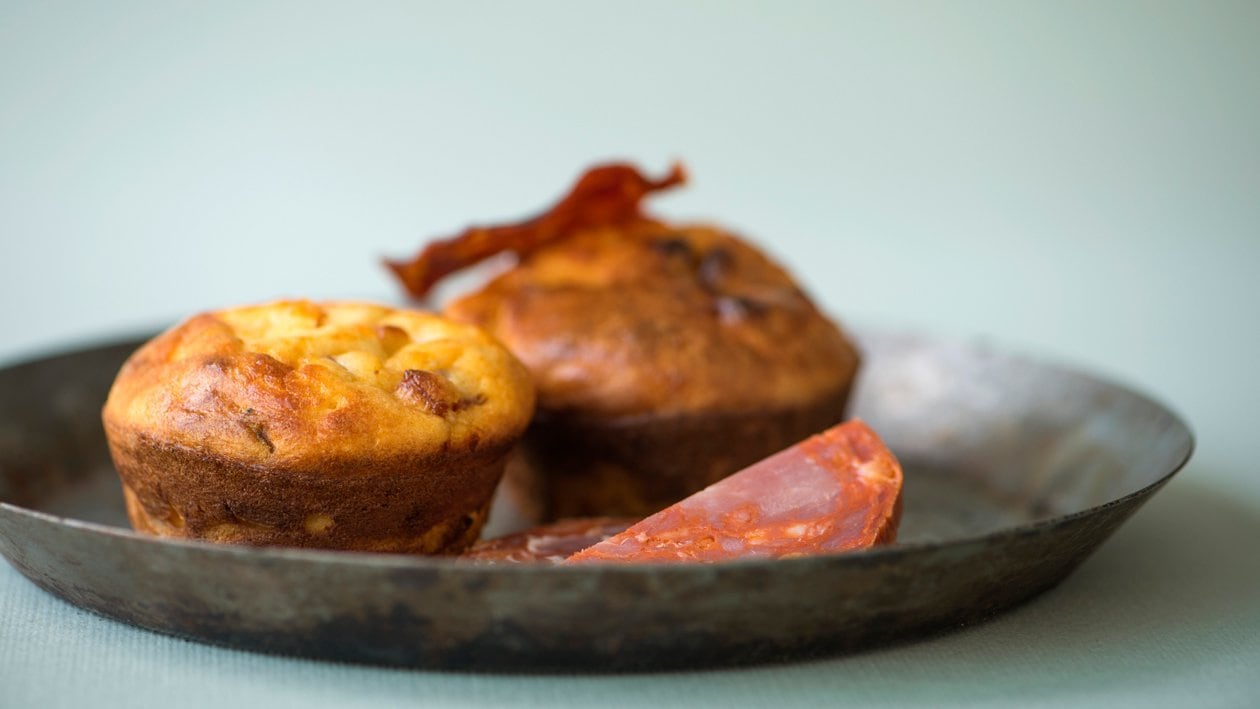 Muffin met geitenkaas en chorizo – - Recept 