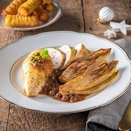 Pintade en saumure à la sauce aux canneberges et au whisky