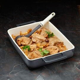 Ris de veau, chanterelles et échalotes confites