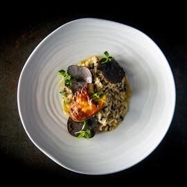 Risotto à la truffe et foie gras de canard landais poêlé