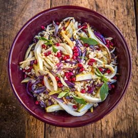 Salade d’orge perlé, fenouil et grenade