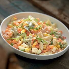 Salade de pâtes, chou-fleur et fines herbes
