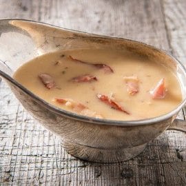 Sauce à la gueuze et lard