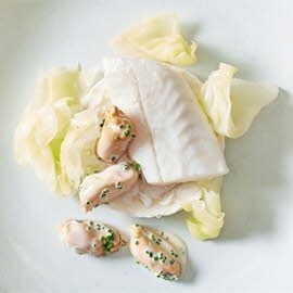 Brandade d’églefin, chou pointu et moules