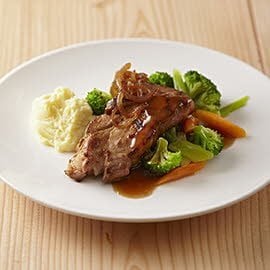 Spiringue de porc, jus et oignons aigre-doux