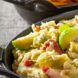 Purée de choux de Bruxelles au lard