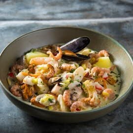 Cassolette de fruits de mer aux épices orientales