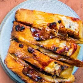 Tomatenbreekbrood met gerookte ham