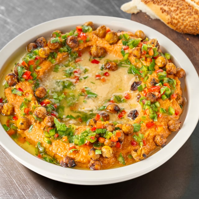 Houmous frais à la tomate