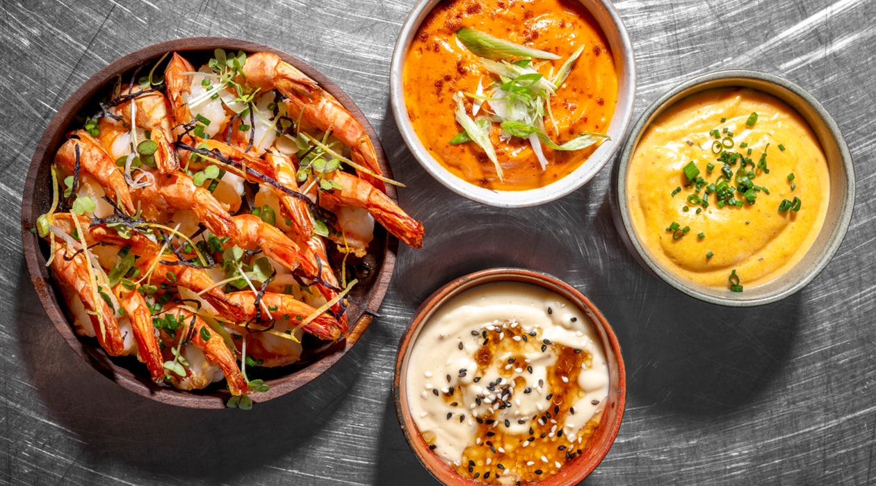 Scampis aux trois sauces chaudes – - Recette