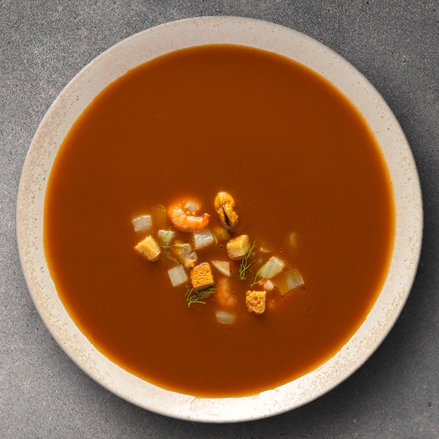 Bisque au fenouil et aux fruits de mer