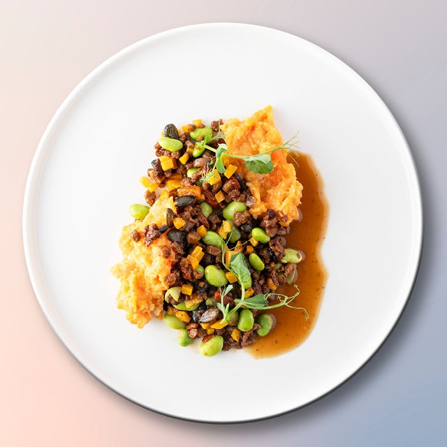 Kruidige gehaktschotel met zoete aardappel