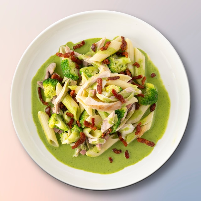 Penne met kip en groene groenten