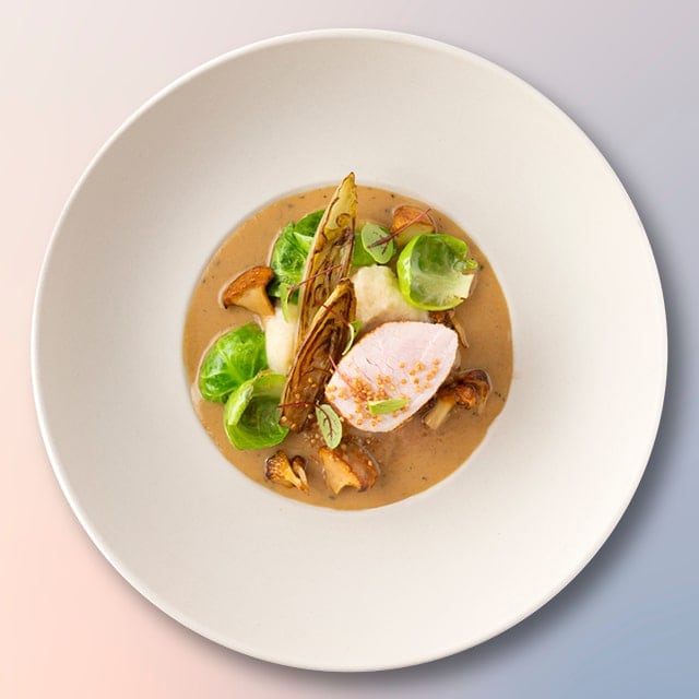 Knolseldersaus met miso en gember