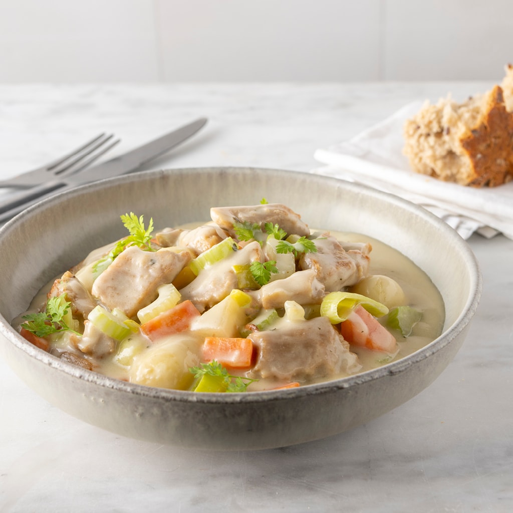 Waterzooi gantois végétalien avec The Vegetarian Butcher™ NoChicken Chunks