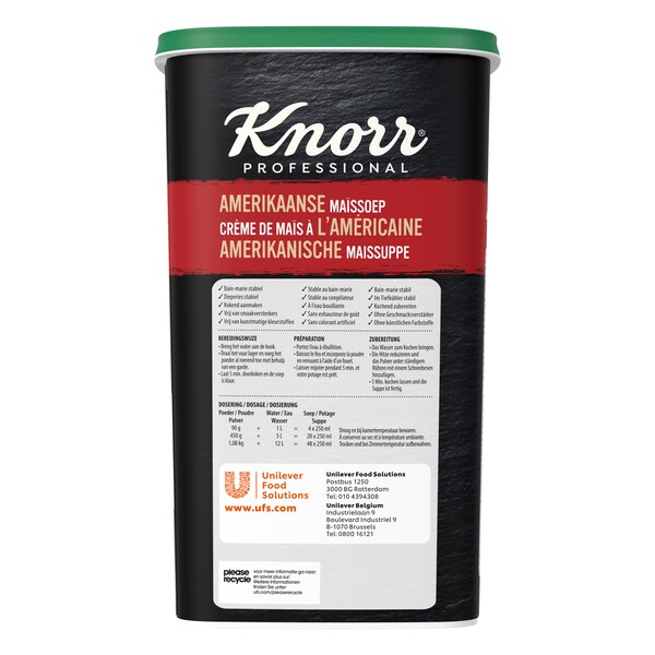 Knorr Professional Amerikaanse Maissoep Poeder 1.08 kg​ - 