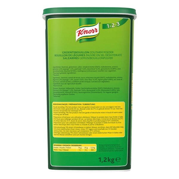 Knorr 1-2-3 Groentebouillon zoutarm Poeder 1.2 kg - 