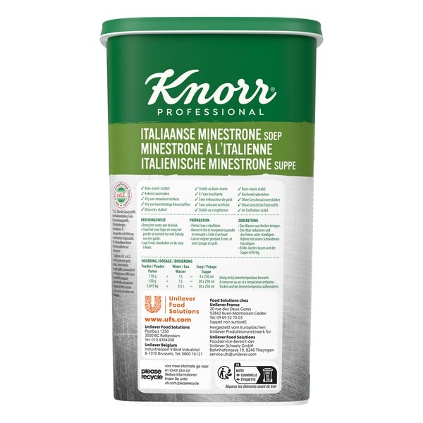 Knorr Professional Italiaanse Minestronesoep Poeder 1.045 kg​ - 