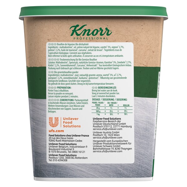Knorr Professional BIO Groentebouillon Poeder 1 kg - 