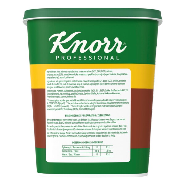 Knorr Professional Bouillon de Viande en Pâte 1.5 kg - Découvrez Knorr 1-2-3 Bouillon de Viande en Pâte, pour un goût puissant