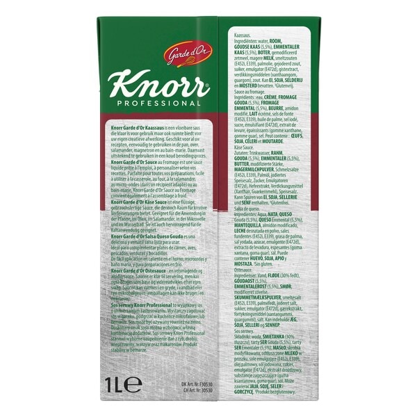 Knorr Professional Garde d’Or Sauce au Fromage Liquide 1 L - 