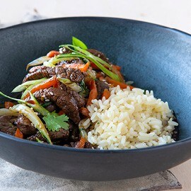 Lamelles de bœuf teriyaki à la japonaise.